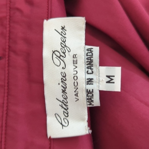 Catherine Regehr Satin Ruffle Hem Shirtdress Red M preppy coastal grandma spring - Picture 8 of 8